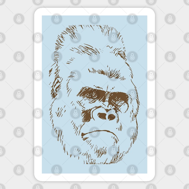 Gorilla Head Line Art Magnet by Mako Design 